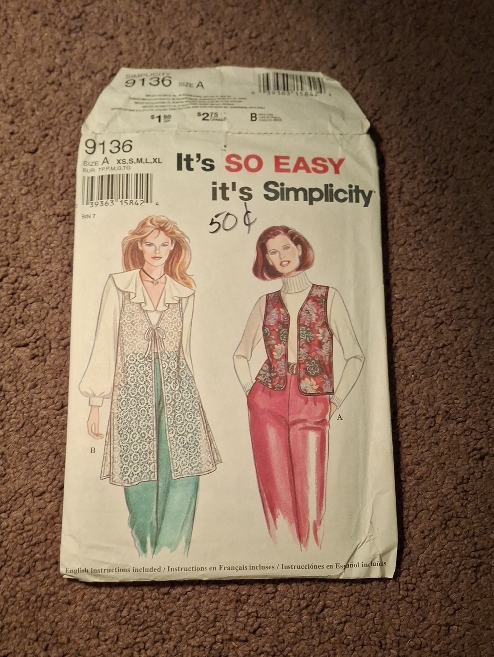 9136 Simplicity Pattern